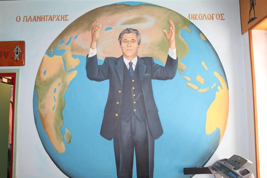 Τοιχογραφία του Δημοσθένη Βεργή στο γραφείο του σπιτιού του
